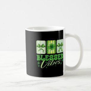 Caneca De Café Vibrações Abençoadas Dia de São Patrício Trevo Fof