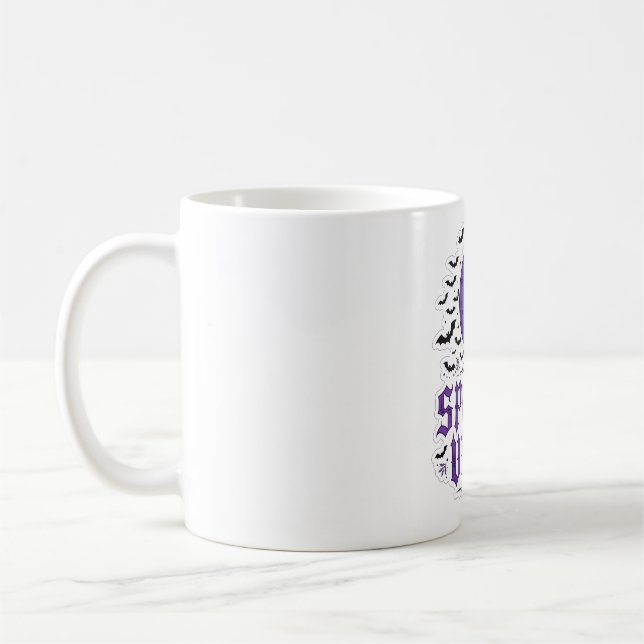 Caneca De Café Vibrações Assustadoras Morcego Lua Crescente Hallo (Esquerda)