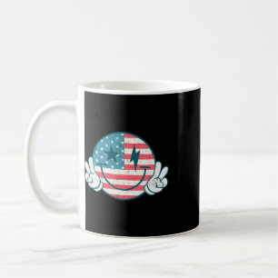 Caneca De Café Vibrações da América Rosto Sorridente Bandeira Ame