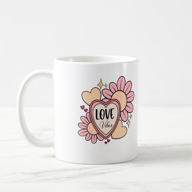 Caneca De Café Vibrações de Amor (Esquerda)