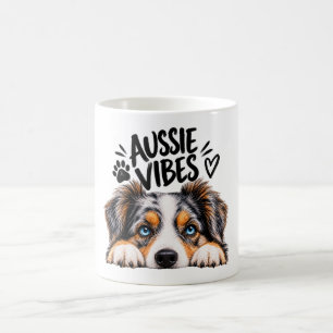 Caneca De Café Vibrações de Aussie Amante de Cão Pastor Australia