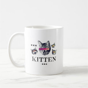 Caneca De Café Vibrações de Gatinho Adorável   Design para Amante