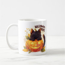 Vibrações de Halloween – Gato Dormindo em uma Abób