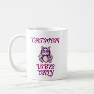 Caneca De Café Vibrações de Mãe de Gato Somente Vida de Amante Fe