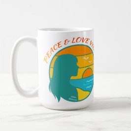 Caneca De Café Vibrações de Paz & Amor