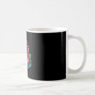 Caneca De Café Vibrações de praia rosa flamingo palmeira tropical