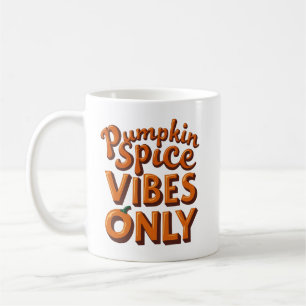 Caneca De Café Vibrações de Tempero de Abóbora Retrô Outono