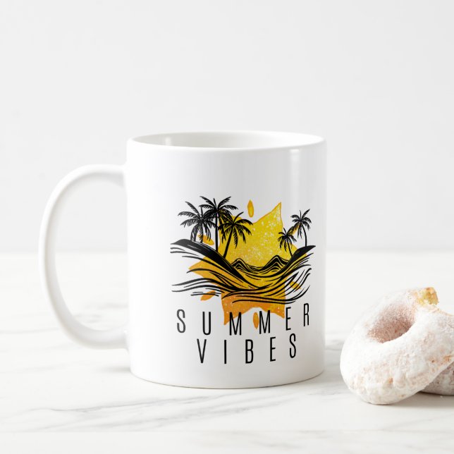 Caneca De Café vibrações de verão (Com Donut)