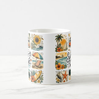 Caneca De Café Vibrações de Verão Design Estético Premium