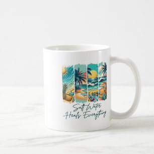 Caneca De Café Vibrações de Verão Férias na Praia Água Salgada Cu