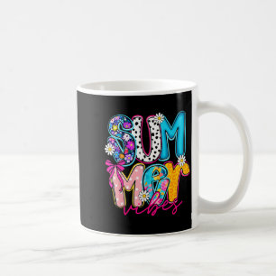 Caneca De Café Vibrações de verão florais retrô férias de família