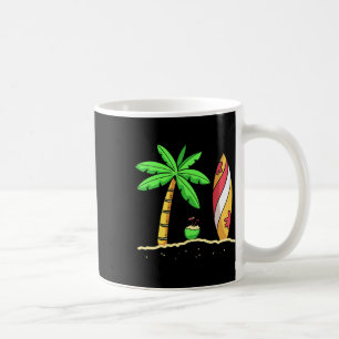 Caneca De Café Vibrações de Verão Palmeiras Surfboard Surfista Co
