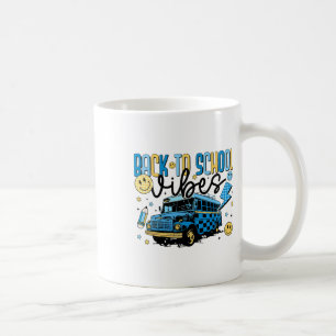 Caneca De Café Vibrações de Volta às Aulas Ônibus Escolar Profess