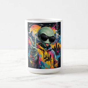 Caneca De Café Vibrações Divertidas de Alien