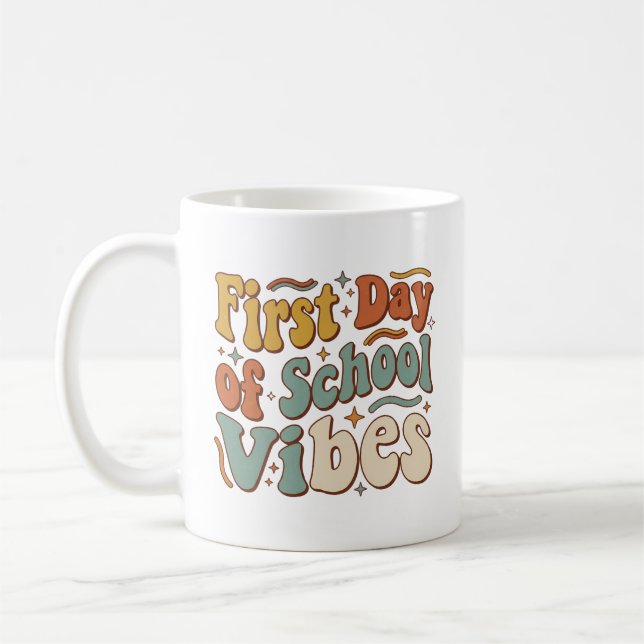 Caneca De Café Vibrações do Primeiro Dia de Aula Presente de Volt (Esquerda)