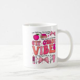 Caneca De Café Vibrações Groovy da 6ª Série de Volta às Aulas Pri