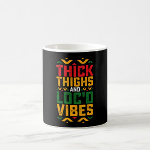 Caneca De Café Vibrações Grossas e Locd de Juneteenth Afro-Americ