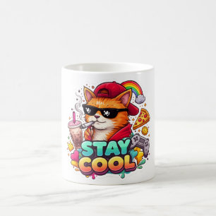 Caneca De Café Vibrações Legais – Roupas de Rua do Gato Relax