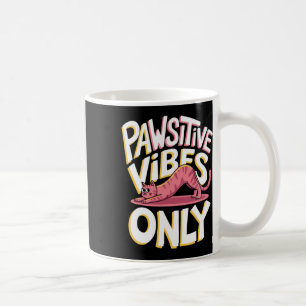 Caneca De Café Vibrações Positivas Apenas Ioga de Gato