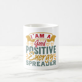 Caneca De Café Vibrações Positivas | Citação Motivacional