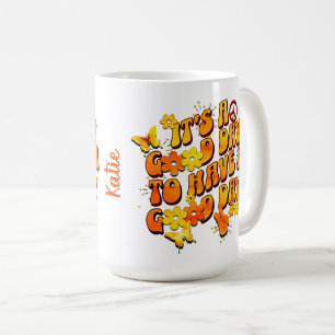 Caneca De Café Vibrações Positivas Coloridas Motivacionais para E