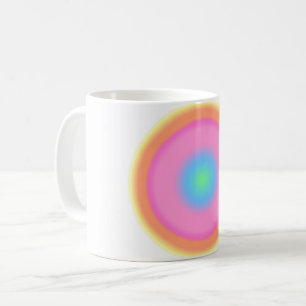 Caneca De Café Vibrações Positivas - Gradiente Radial Colorido