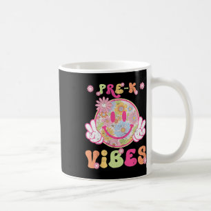 Caneca De Café Vibrações Pré-k Groovy Primeiro Dia De Aula Profes