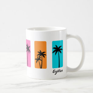 Caneca De Café Vibrações Vintage de Palmeira de Verão dos Anos 80