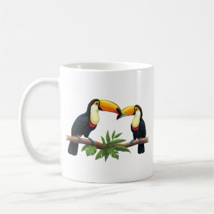 Caneca De Café Vibrança da selva: tucanos em Harmonia