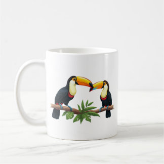 Caneca De Café Vibrança da selva: tucanos em Harmonia