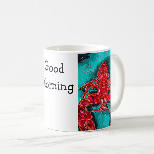 Caneca De Café Vibrant Abstract Lobster Mug (Frente Esquerda)