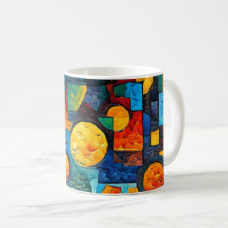Caneca De Café Vibrant Dreams Geometry – Bold Modern Abstract Art