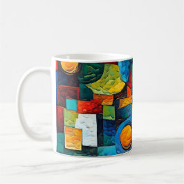 Caneca De Café Vibrant Dreams Geometry – Bold Modern Abstract Art