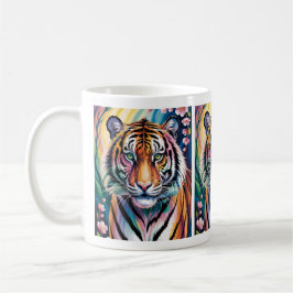 Caneca De Café Vibrant Fantasy Tiger Portrait | Exótico