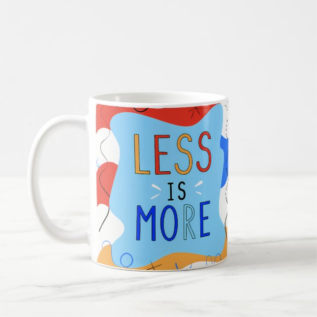 Caneca De Café Vibrant "Less Is More" Abstract Graphic (Esquerda)