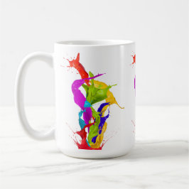 Caneca De Café Vibrant Liquid Explosion: Abstract Paint Splash