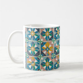 Caneca De Café Vibrant Modern Moroccan Zellige Tile Pattern