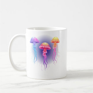 Caneca De Café Vibrant Pastel Jellyfish Ocean Scene