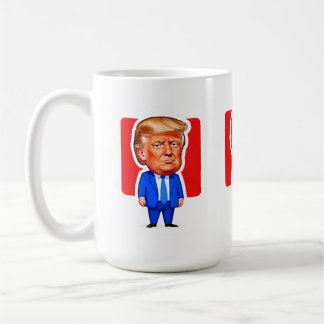 Caneca De Café Vibrant Pop‑Art Trump Caricature