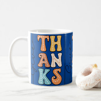 Caneca De Café Vibrant Retro 'THANKS' Mug | Playful Polka Dot Des