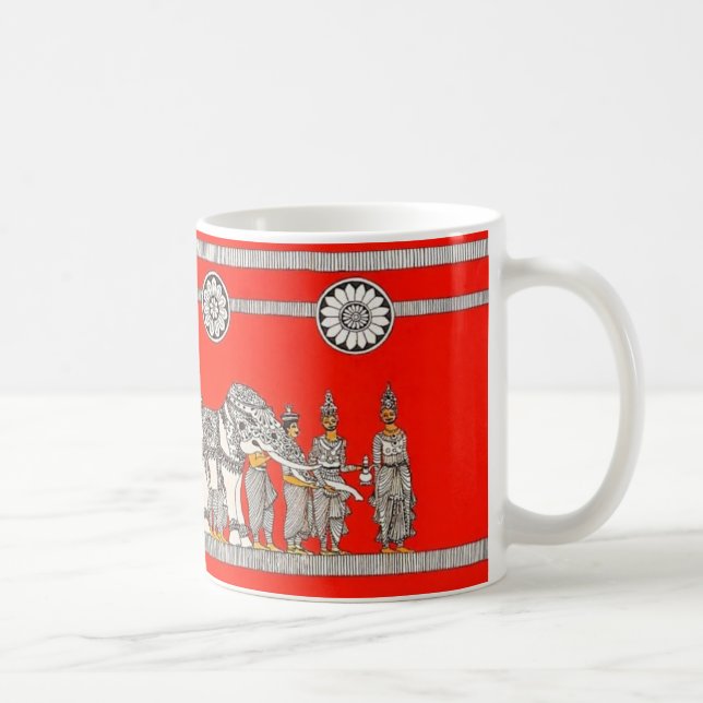 Caneca De Café Vibrant Sri Lankan White Elephant Art Mug (Direita)