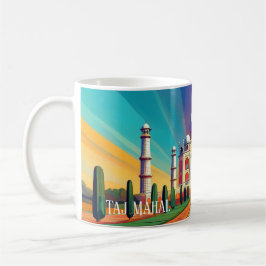 Caneca De Café Vibrant Taj Mahal Sunrise Art Mug