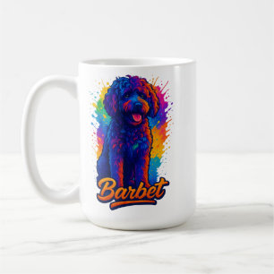 Caneca De Café Vibrante Cão Barbet em Arte Pop