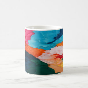 Caneca De Café Vibrante Colorida abstrato