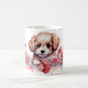 Caneca De Café Vibrante Flor Arte de Cachorro EstiloPara Amantes 
