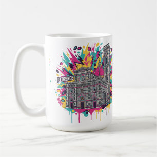 Caneca De Café Vibrante Florença Itália Catedral Gráfica