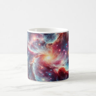 Caneca De Café Vibrante Vórtice Cósmico Galáxia Espaço Nebulosa C