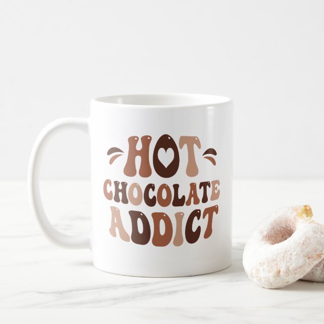 Caneca De Café Viciado em chocolate quente (Com Donut)