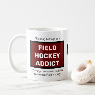 Caneca De Café Viciado em Hóquei em Campo Adicione Seu Nome Monog