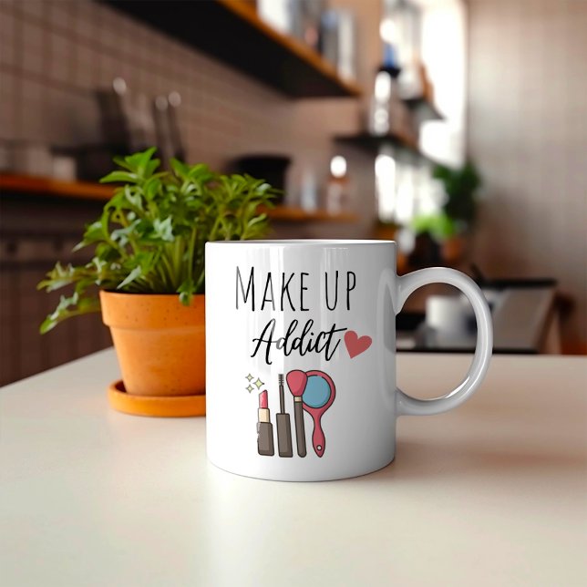 Caneca De Café Viciado em Maquiagem Engraçado  (Criador carregado)